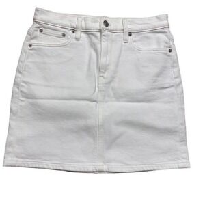 NWOT J. Crew Factory Women's White Denim A-Line Mini Skirt Size 2 Casual